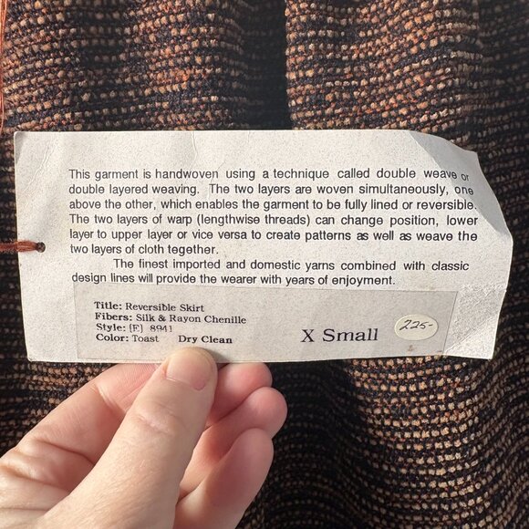 Peggy Gandy Handweaver wearable art silk rayon NEW maxi skirt size XS [READ] - Picture 7 of 10